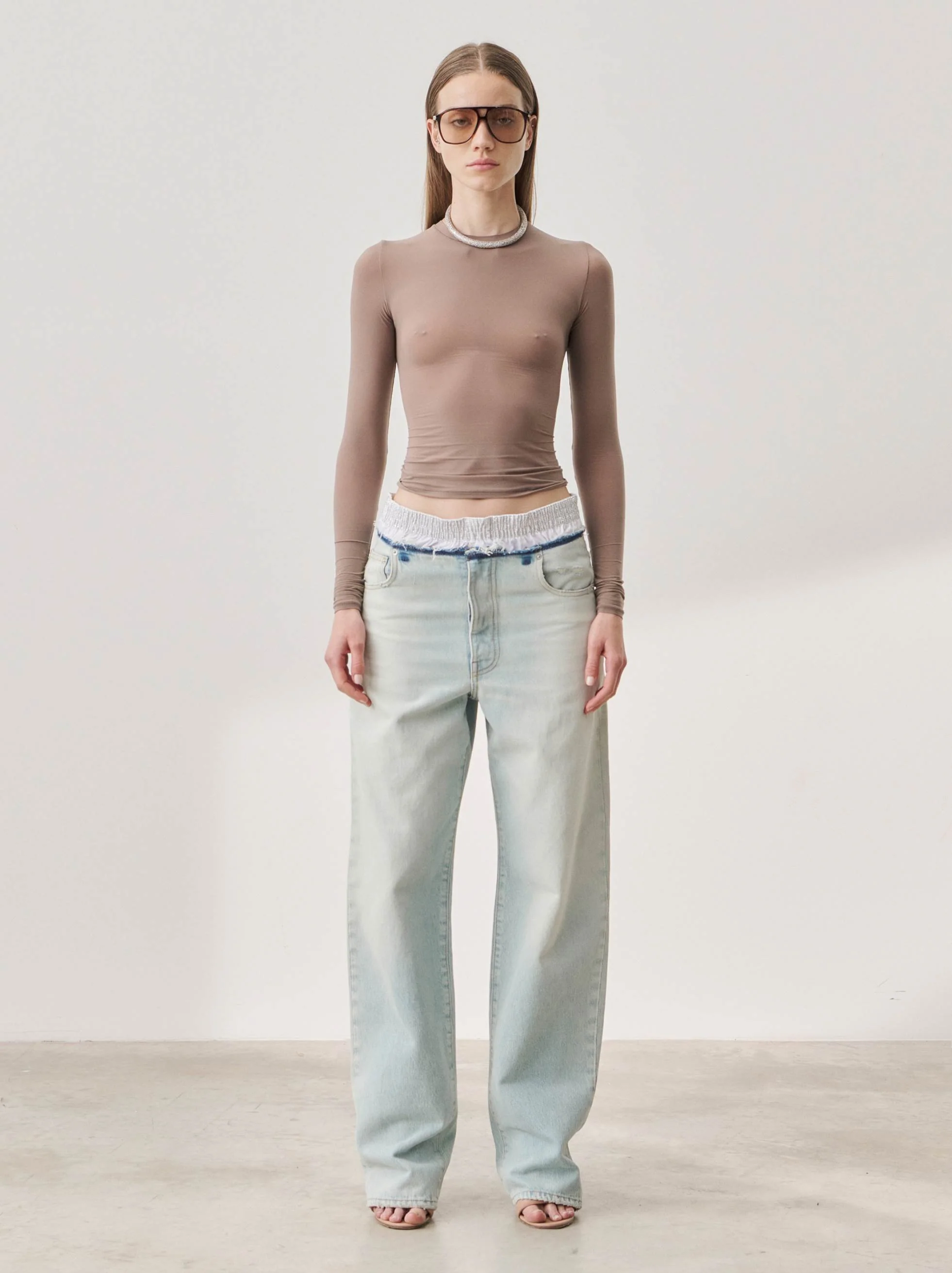 CLAIRE - CRYSTAL BOXER BOYFRIEND DENIM