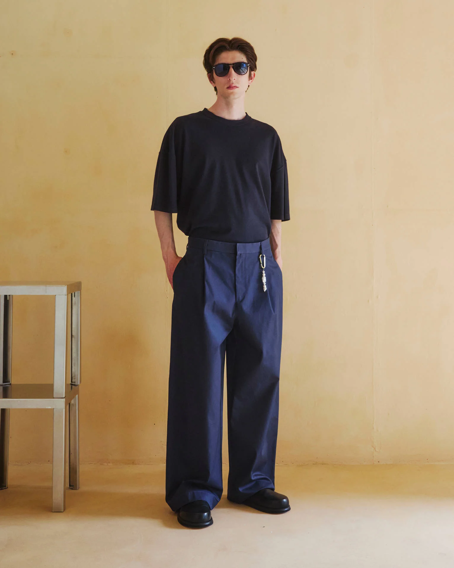 DANIEL - TWILL WIDE-LEG TROUSERS