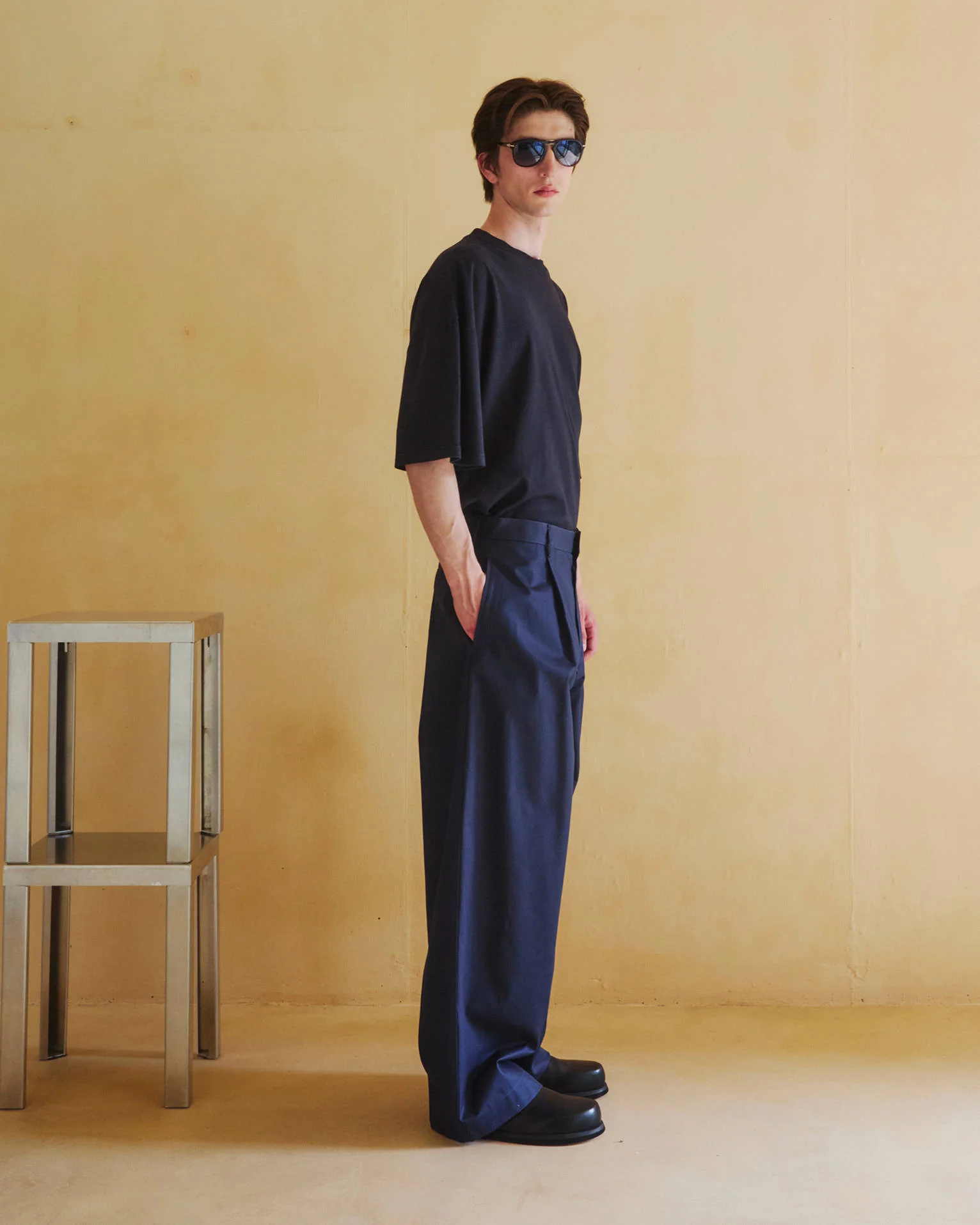 DANIEL - TWILL WIDE-LEG TROUSERS - Image 2