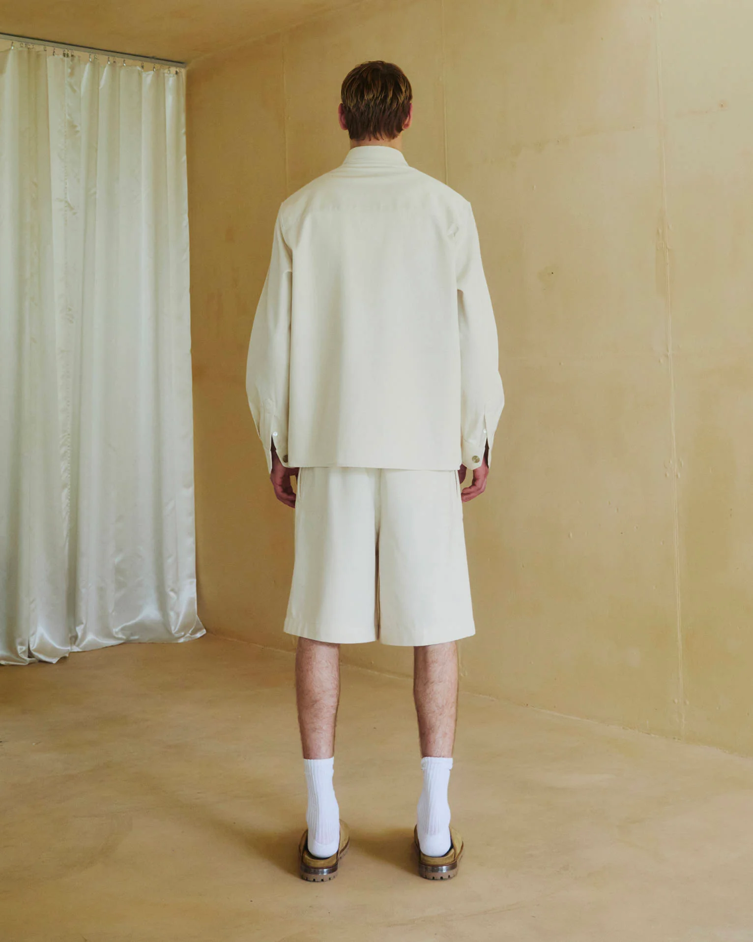 DANNY - JAPANESE CANVAS WIDE-LEG SHORTS - Image 3