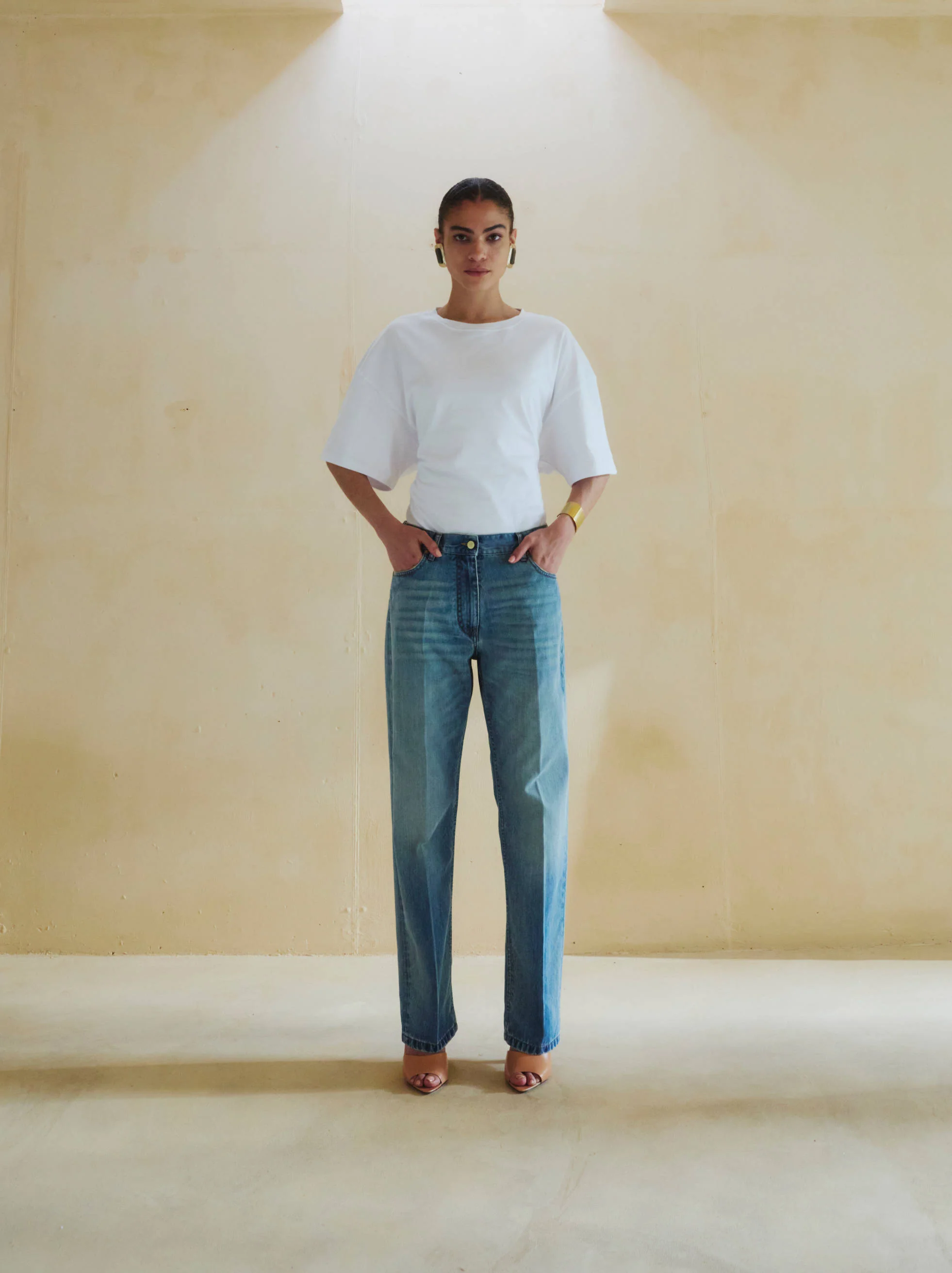 DOYLE CROPPED - DRAPED SHORT SLEEVE TEE