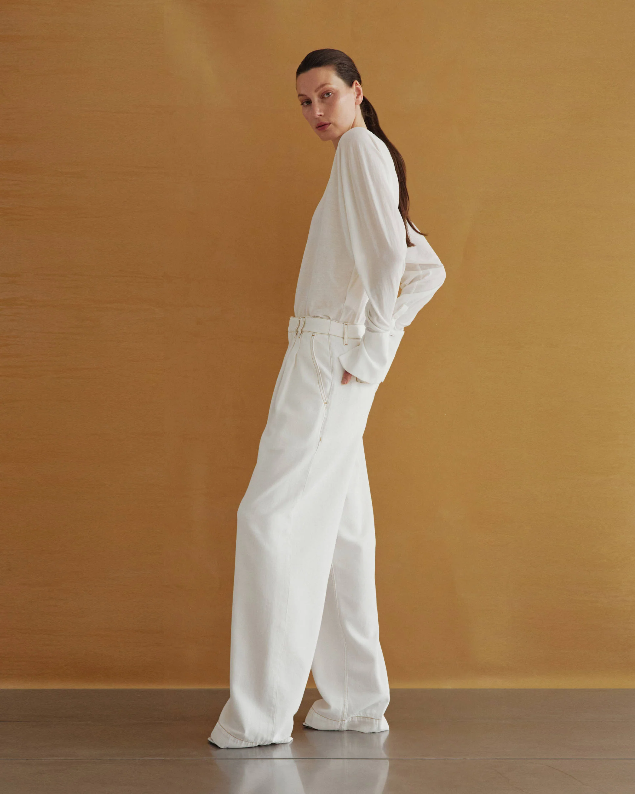 FRANCE - PLEAT WIDE-LEG TENCEL DENIM - Image 2