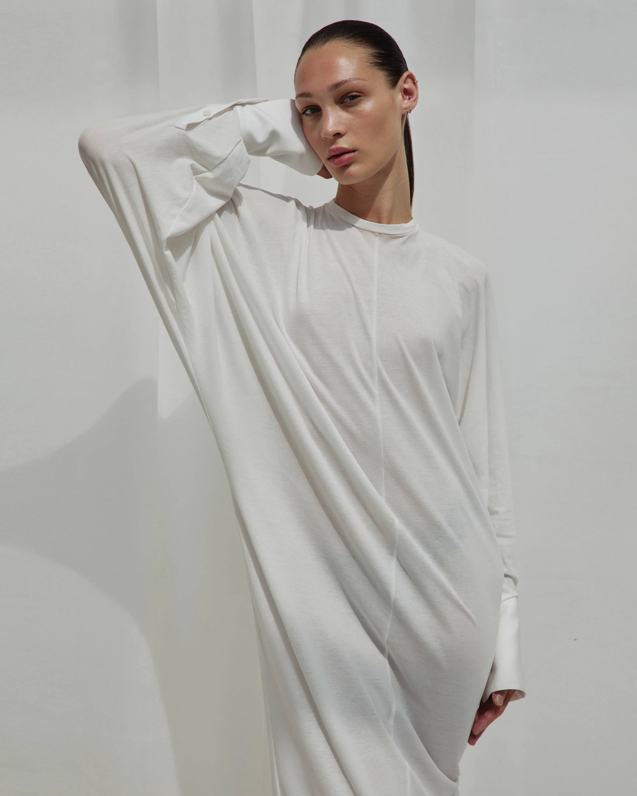 FRIDA - LIGHT JERSEY CUFF LONG SLEEVE DRESS - Image 2