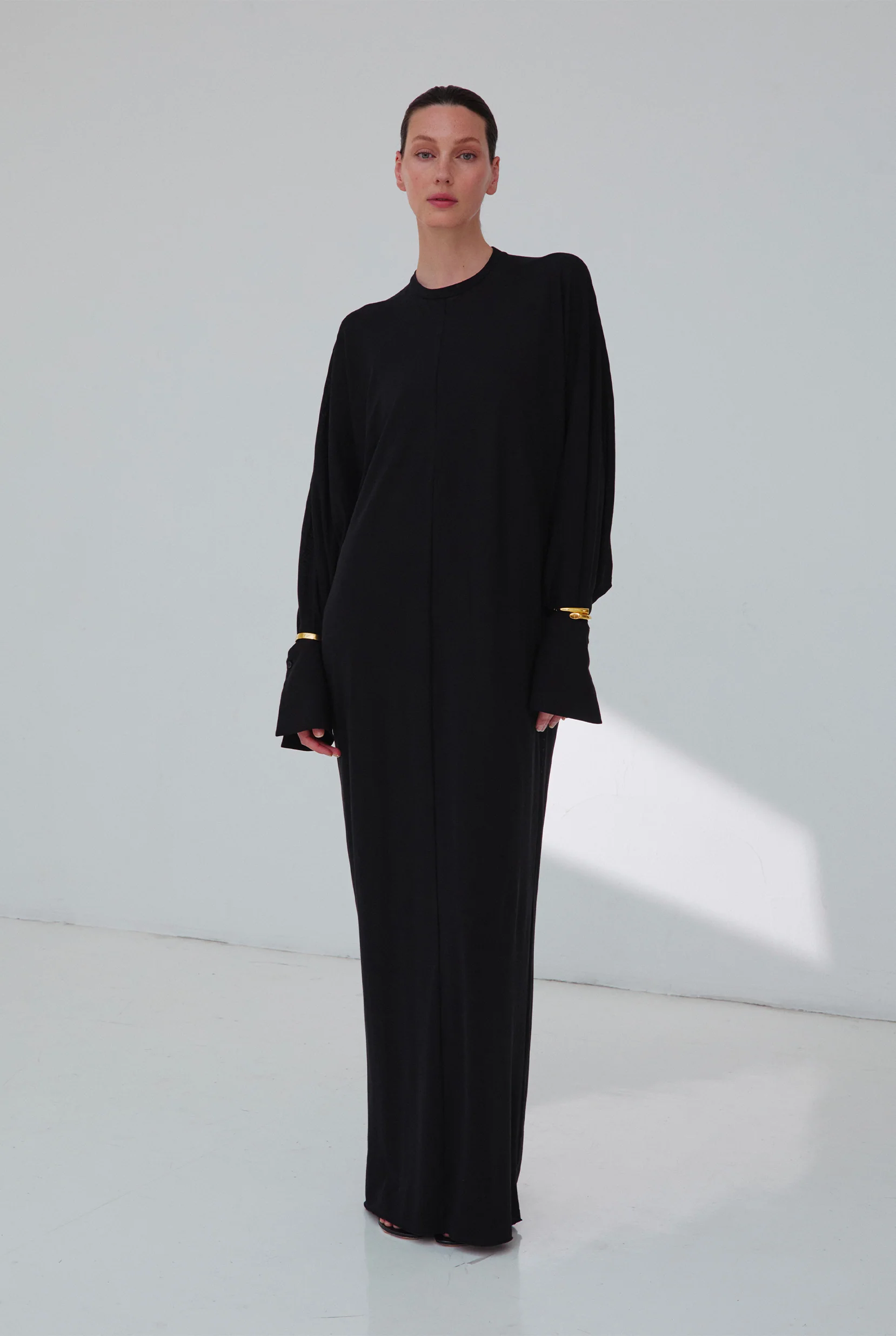 FRIDA - LIGHT JERSEY CUFF LONG SLEEVE DRESS