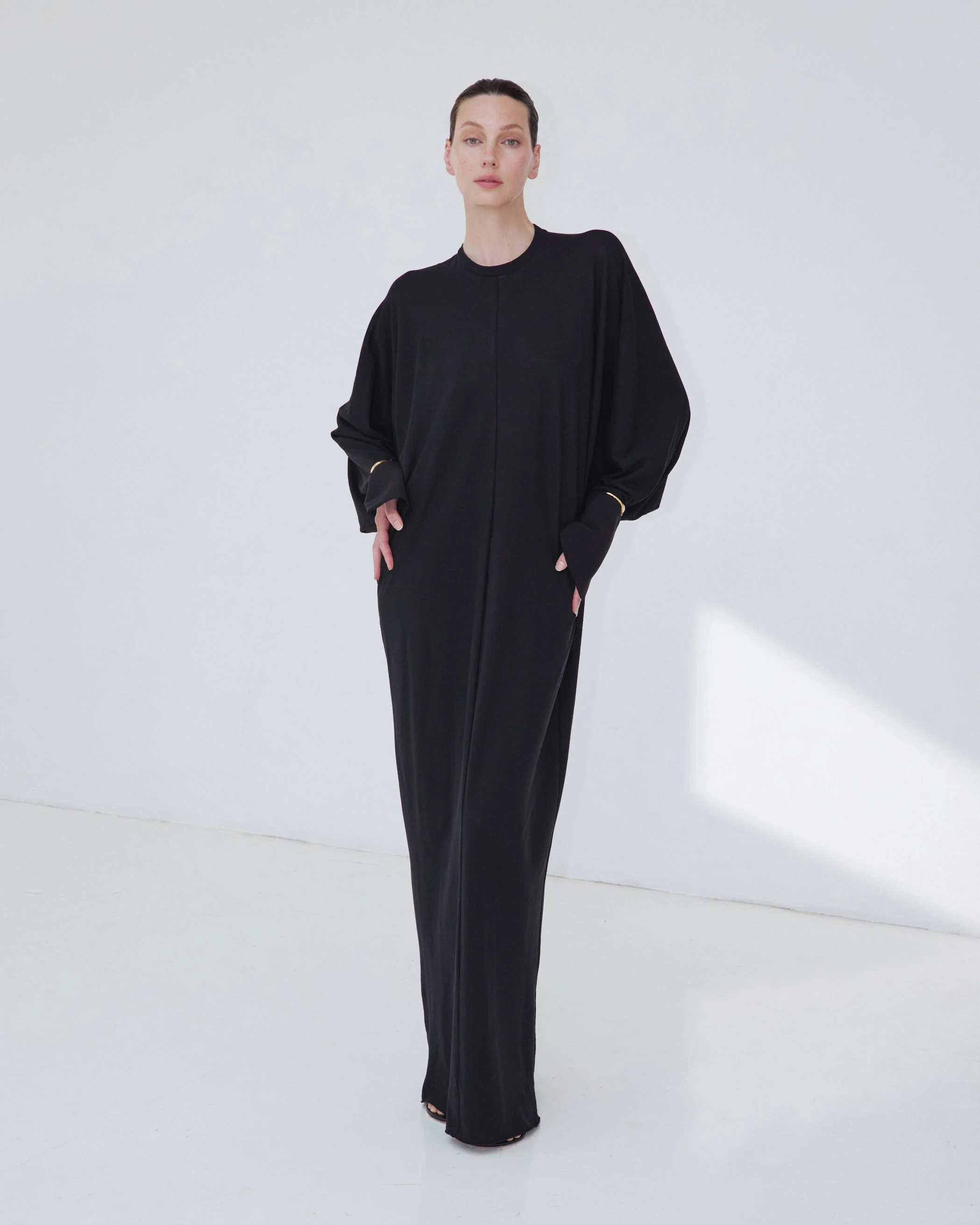 FRIDA - LIGHT JERSEY CUFF LONG SLEEVE DRESS - Image 2