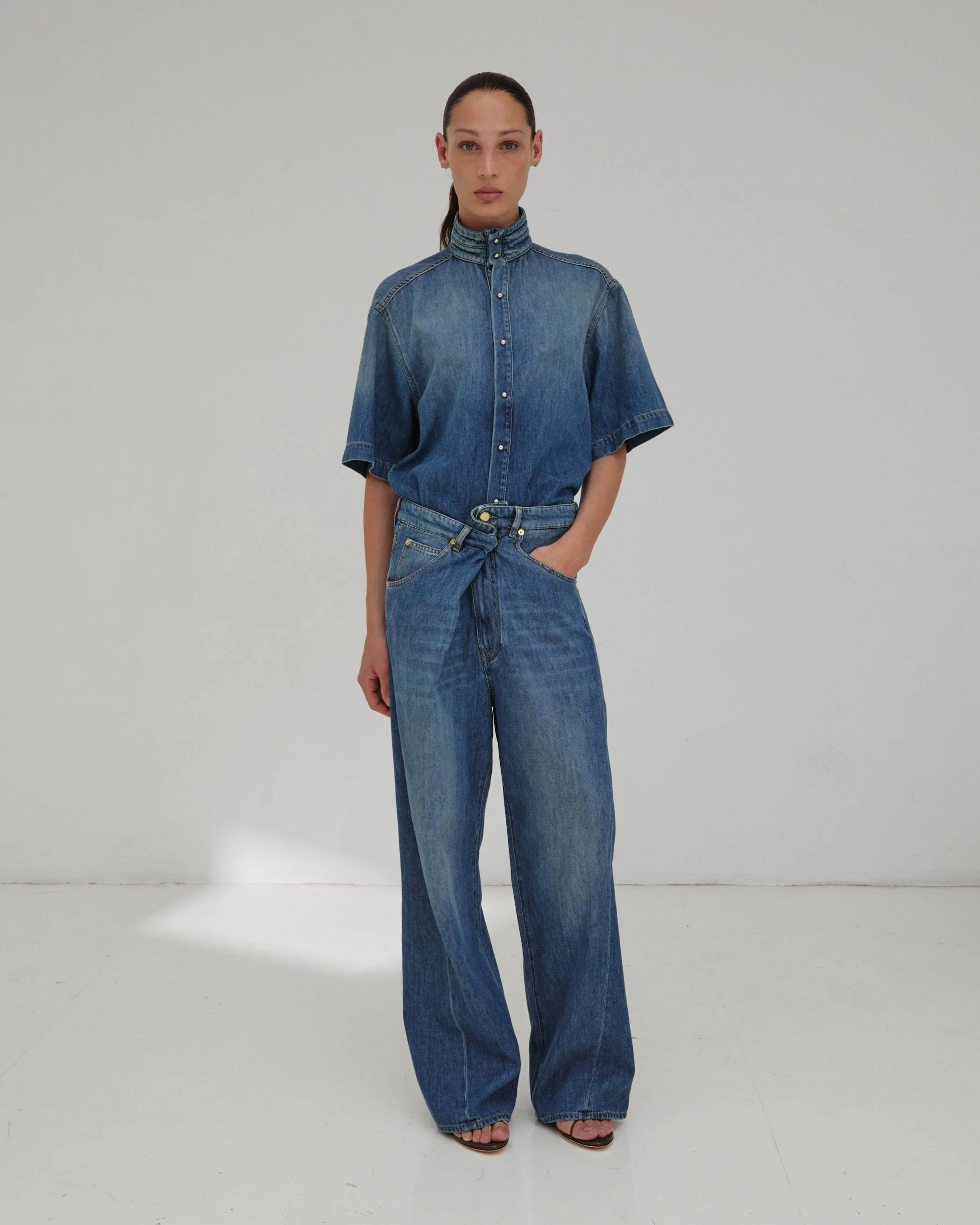 INES - FOLD OVER TENCEL DENIM