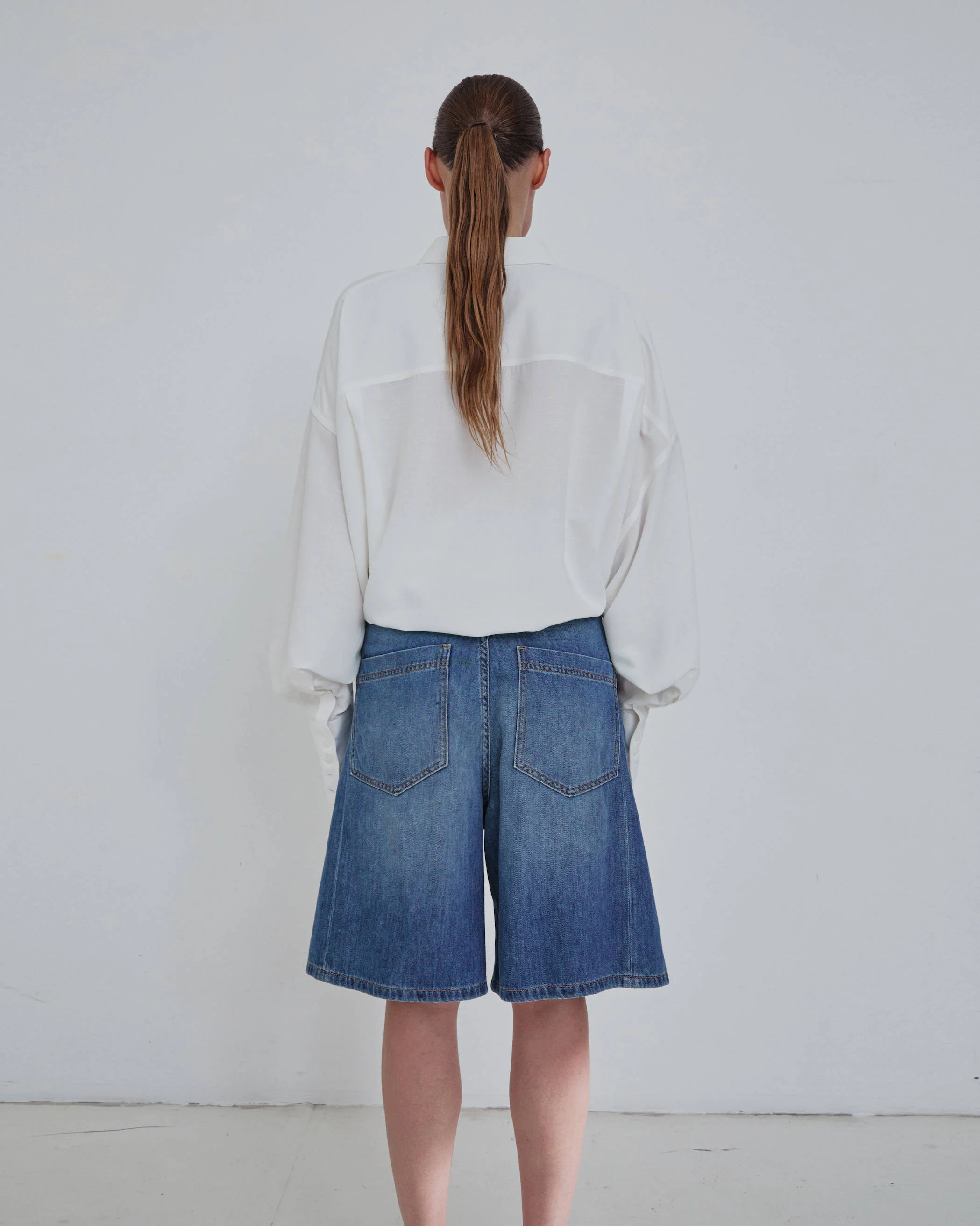 INES - FOLD OVER TENCEL SHORTS - Image 3