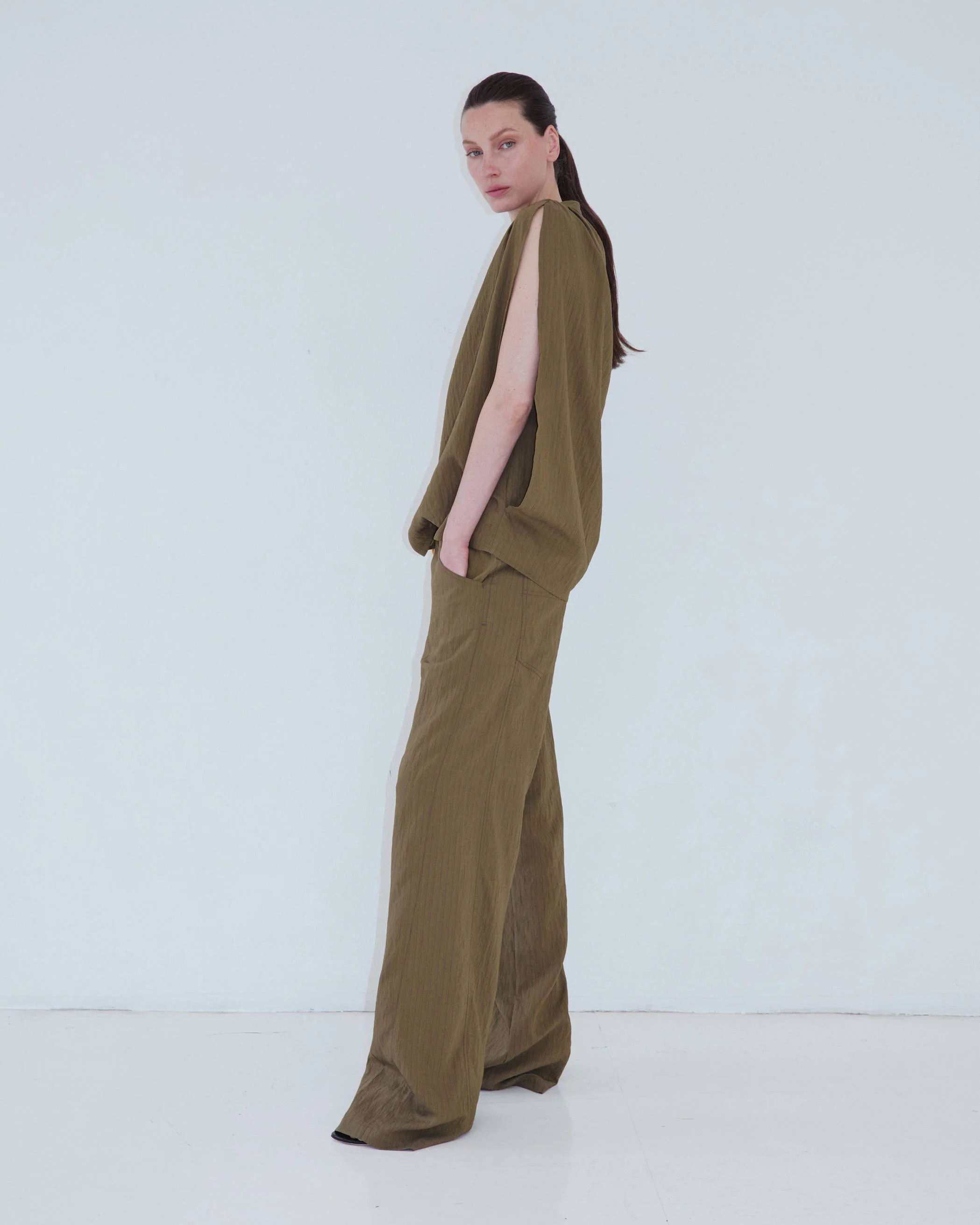 IRIS - LIGHT MODAL PAPER BAG PANTS - Image 2