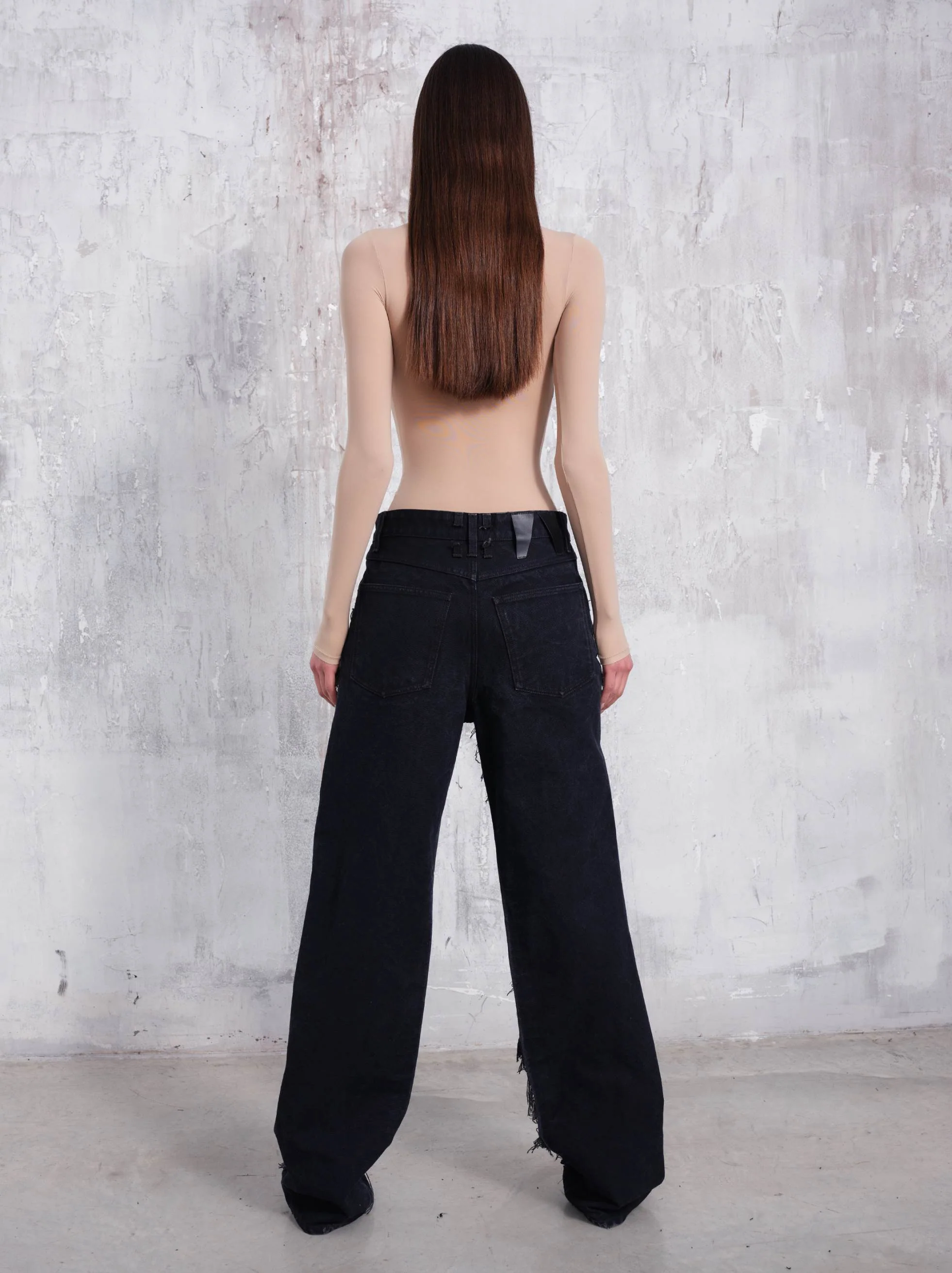 KAREN - CRYSTAL PANEL SHREDDED PANTS - Image 2
