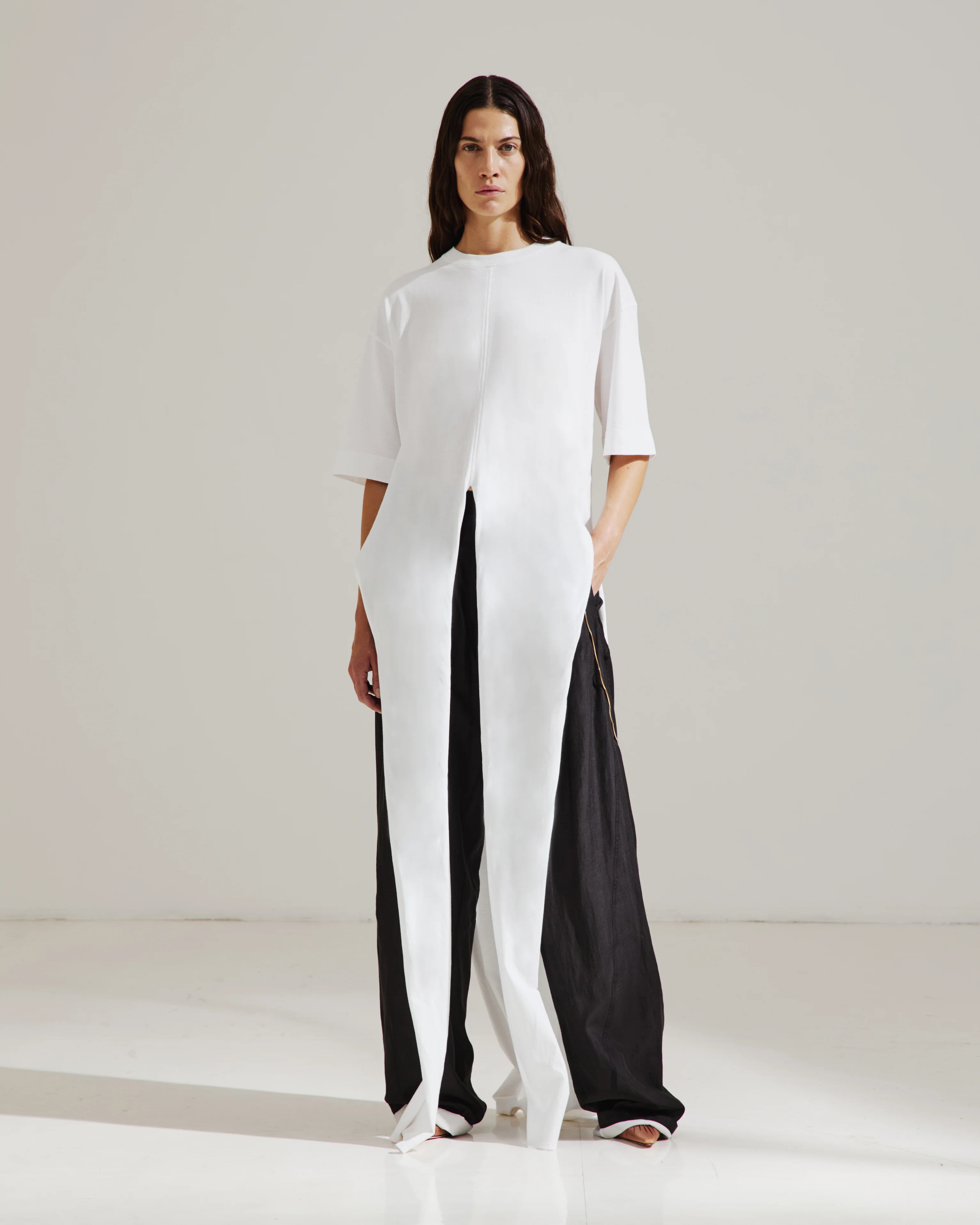 PHEBE - CHAIN ADORNED DOUBLE SIDED WIDE-LEG PANTS - Image 3