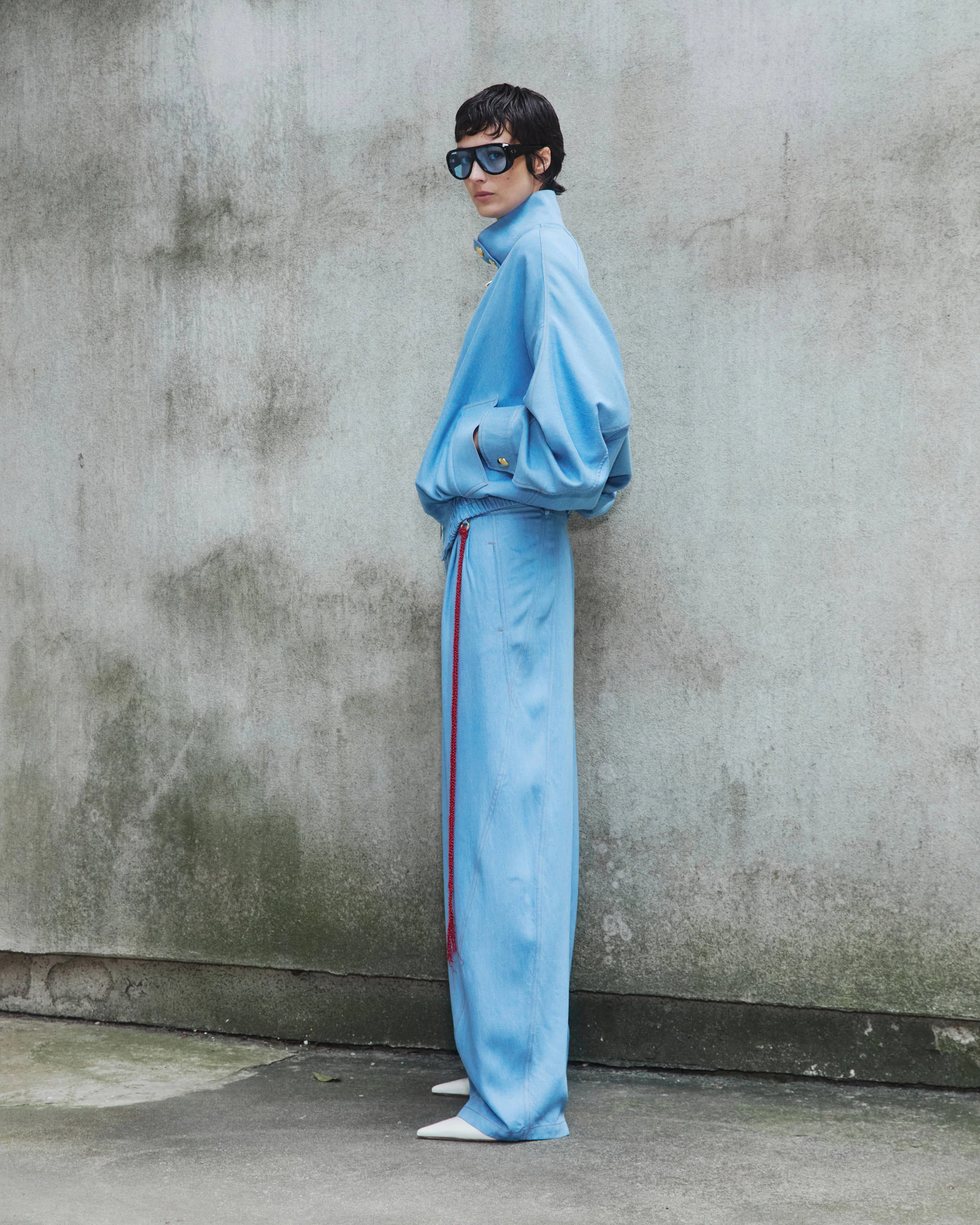 PHEBE - LIGHT TENCEL CHAIN ADORNED RELAXED PANTS - Image 2