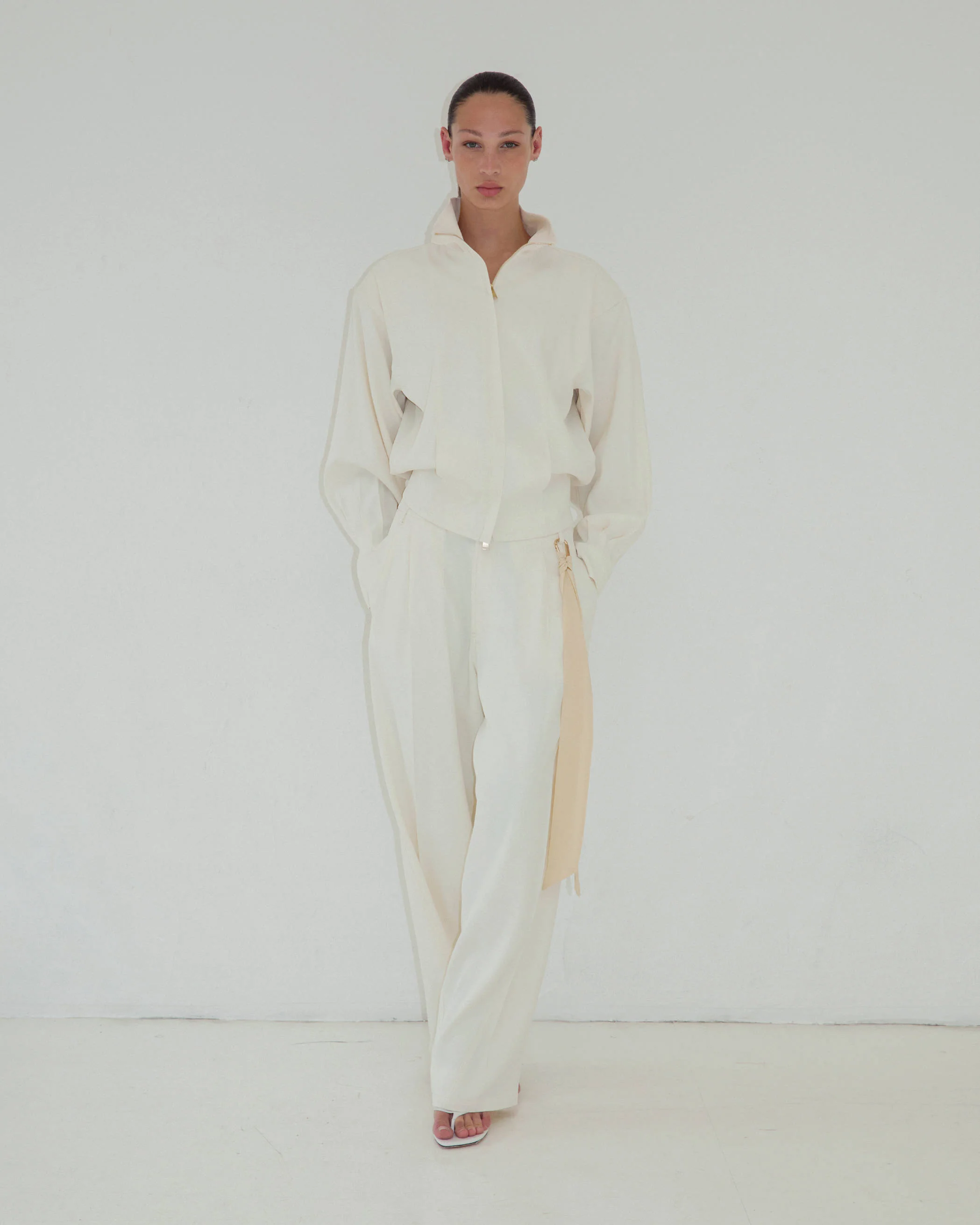 PHEBE - TWILL WIDE-LEG PANTS